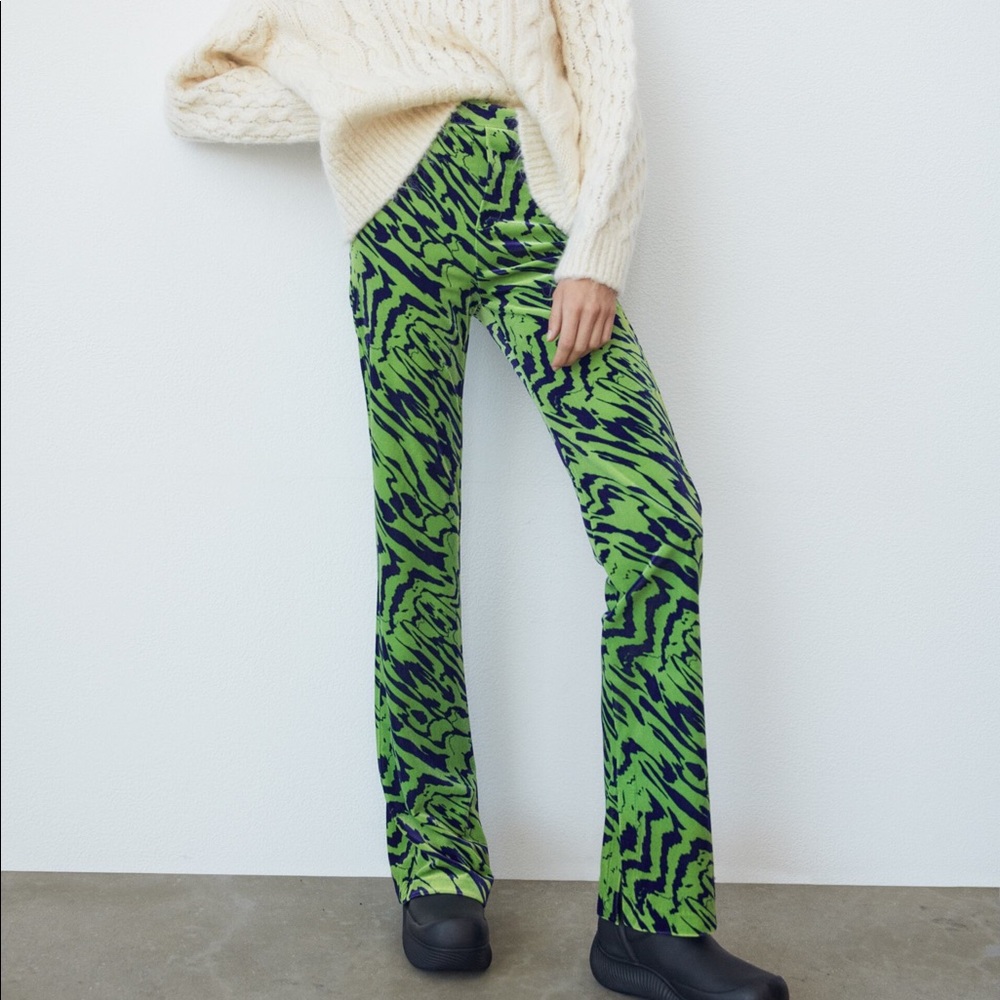 Zara Flared Velvet Pants